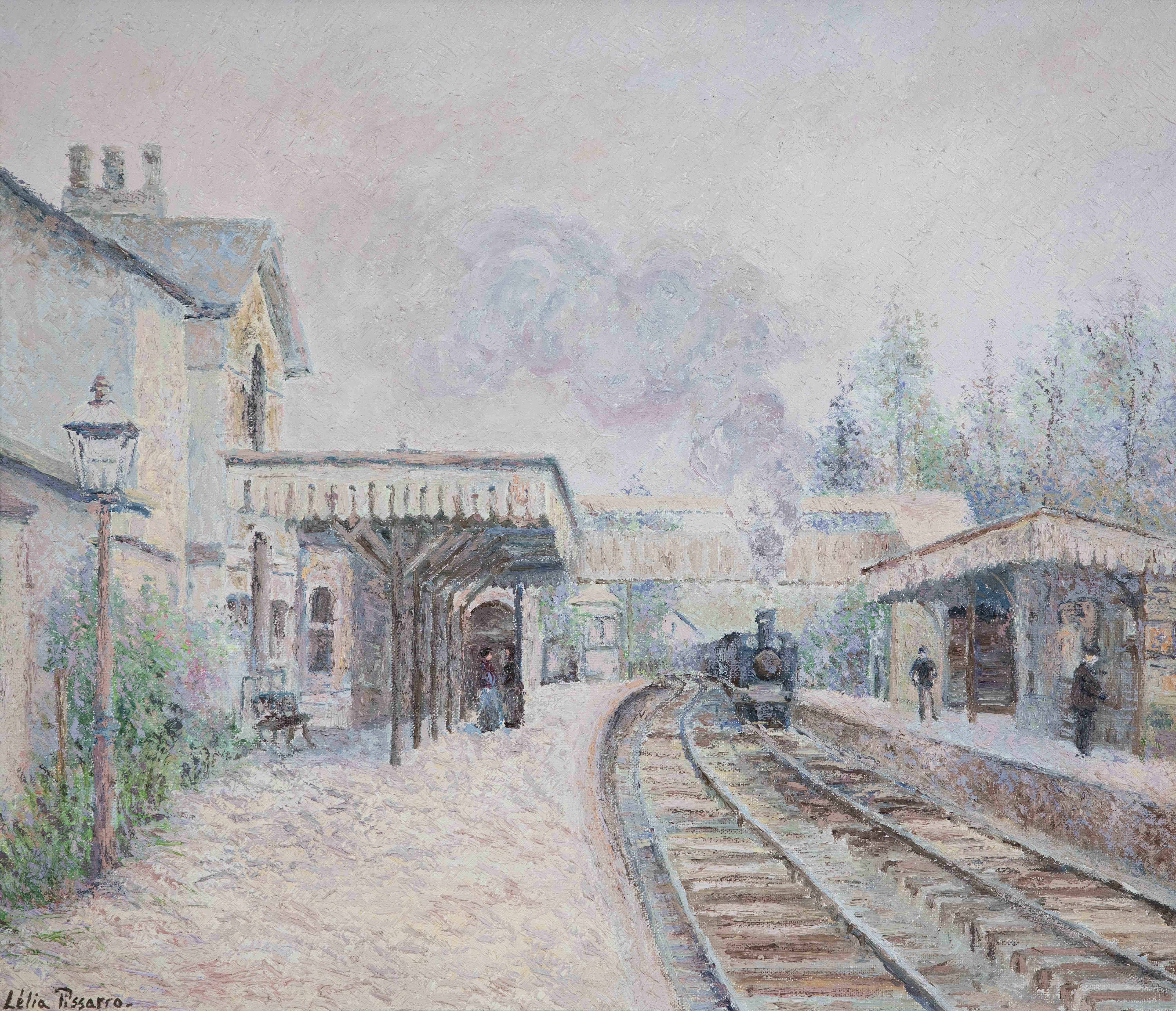 Lélia Pissarro, Figurative - Laure et Giulia à l'arrivée du train